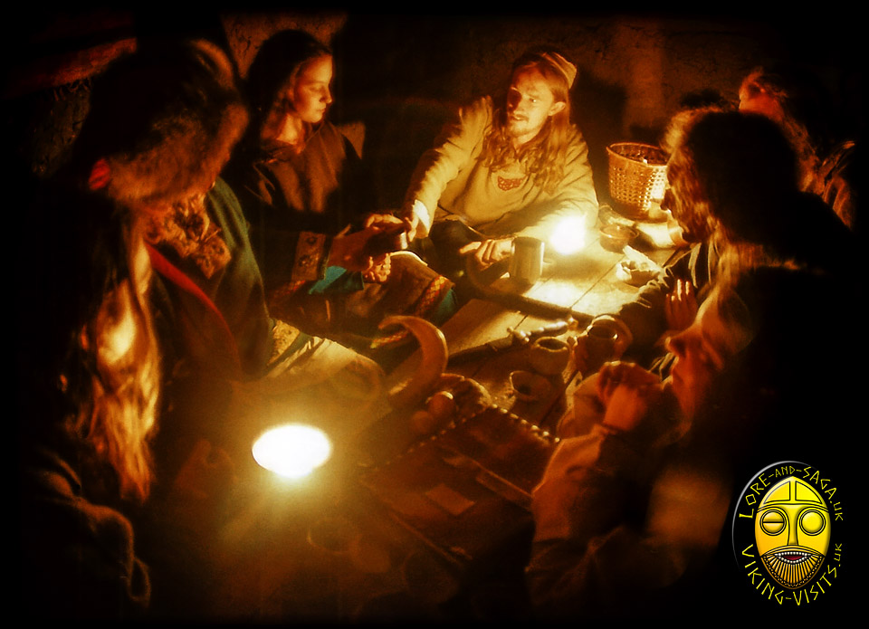 StoryTelling in the Longhhouse at Danelaw Viking Village - Image copyrighted  Gary Waidson. All rights reserved.