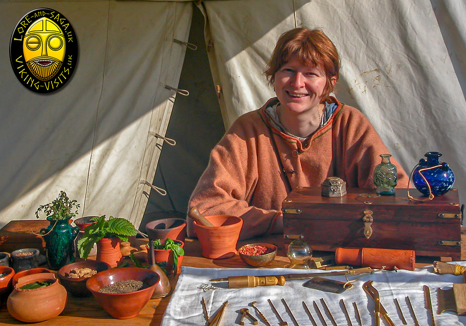 Debs with her Roman Medicine display at Chedworth Roman Villa - Image copyrighted  Gary Waidson. All rights reserved.