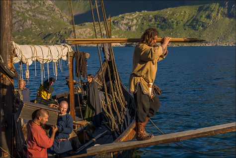 Crew unloading a Viking longship - Image copyrighted  Gary Waidson. All rights reserved.
