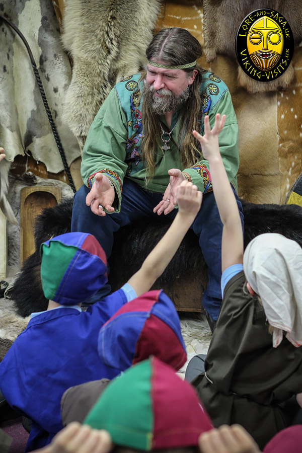 A Viking in school presentation by Lore& Saga - Image copyrighted  Gary Waidson. All rights reserved.