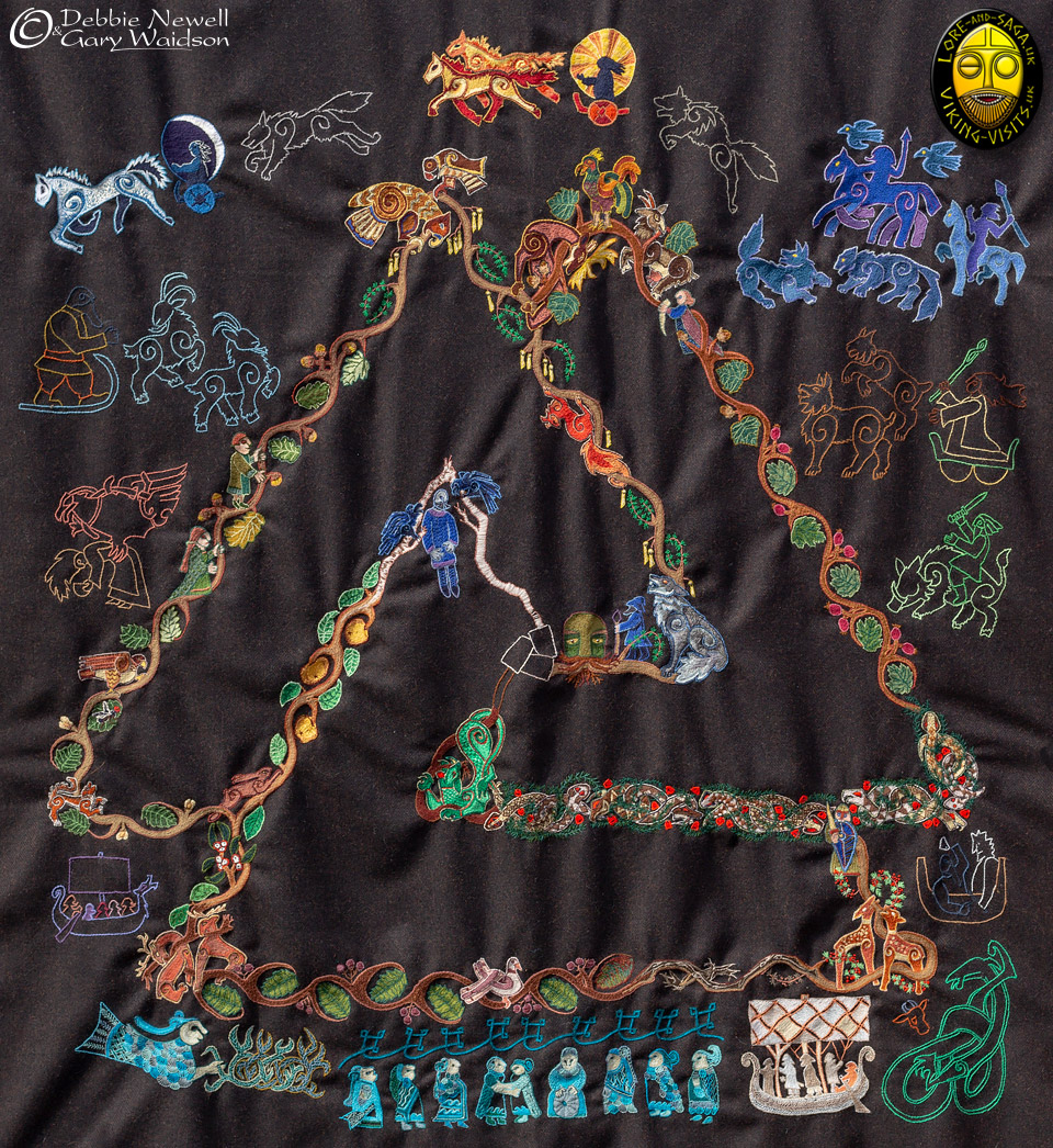 The Norse Cloak of Myth Embroidery April 2020  - Image copyrighted  Gary Waidson & Debbie Newell. All rights reserved