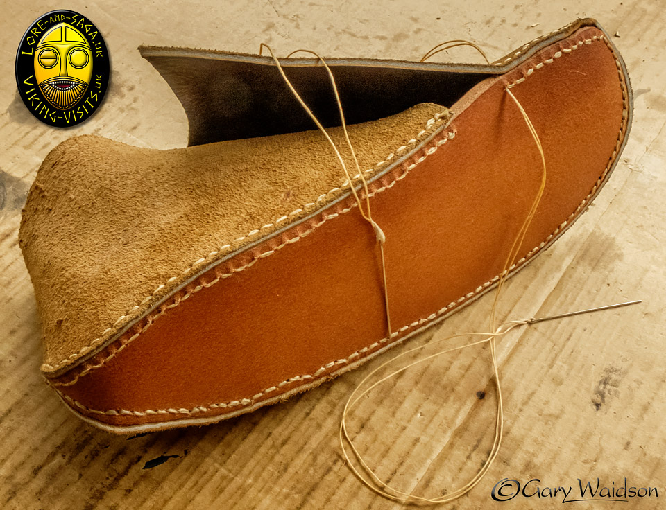 Making Viking Shoes  - Lore and Saga - Image copyrighted  Gary Waidson. All rights reserved. 