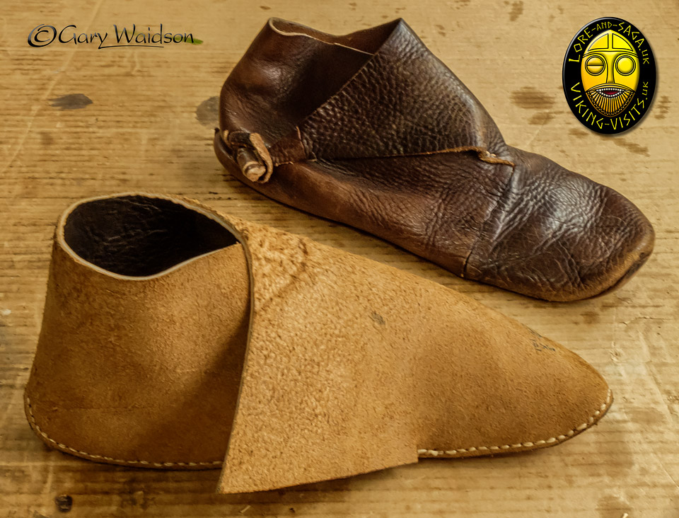 Making Viking Shoes  - Lore and Saga - Image copyrighted  Gary Waidson. All rights reserved. 