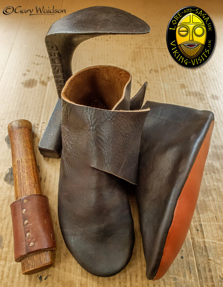 Making Viking Shoes  - Lore and Saga - Image copyrighted  Gary Waidson. All rights reserved. 